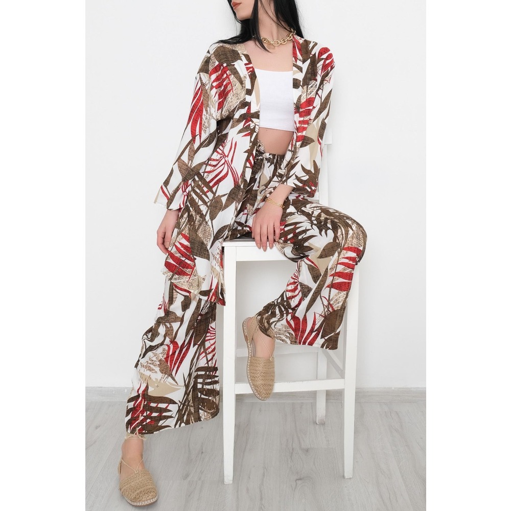 Kimono Takım Beyazkırmızı - 10553.1095
