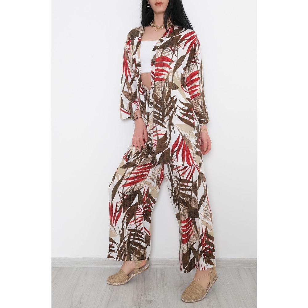 Kimono Takım Beyazkırmızı - 10553.1095