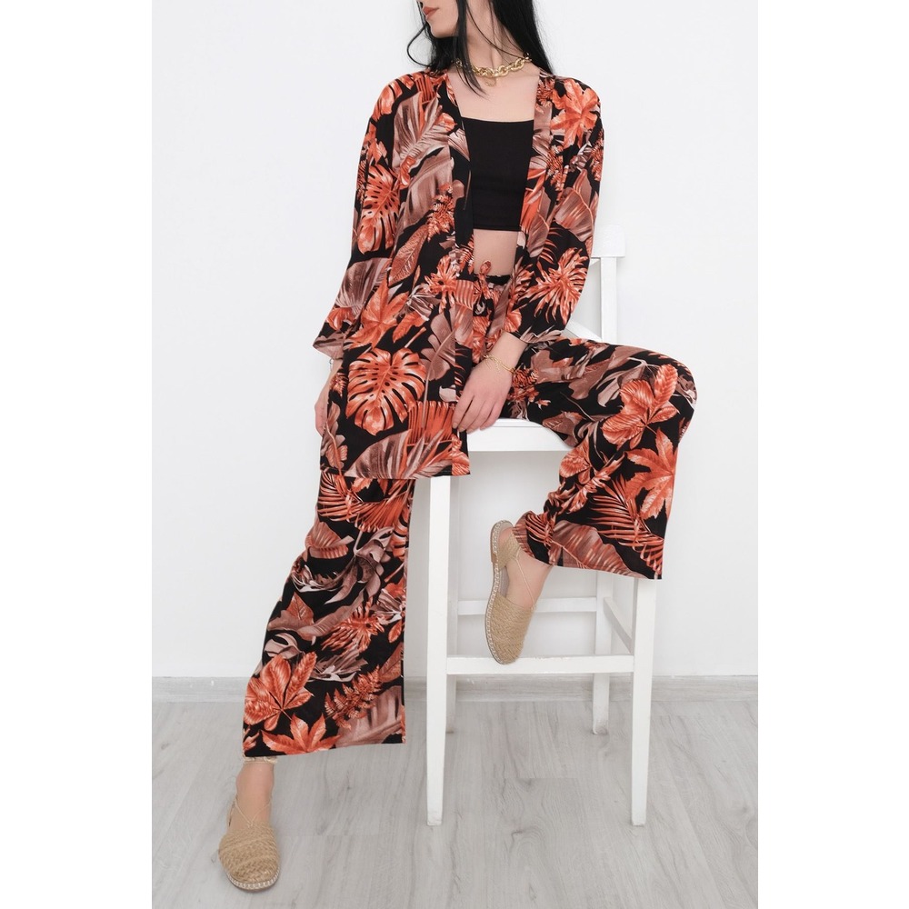 Kimono Takım Kahverengituruncu - 10553.1095