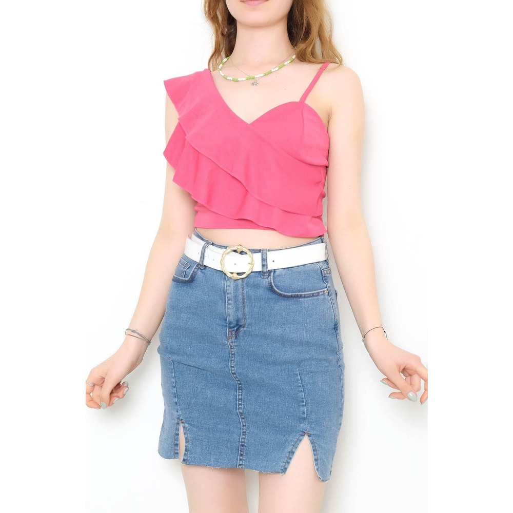 Önü Kat Kat Bluz Fuşya - 10690.631