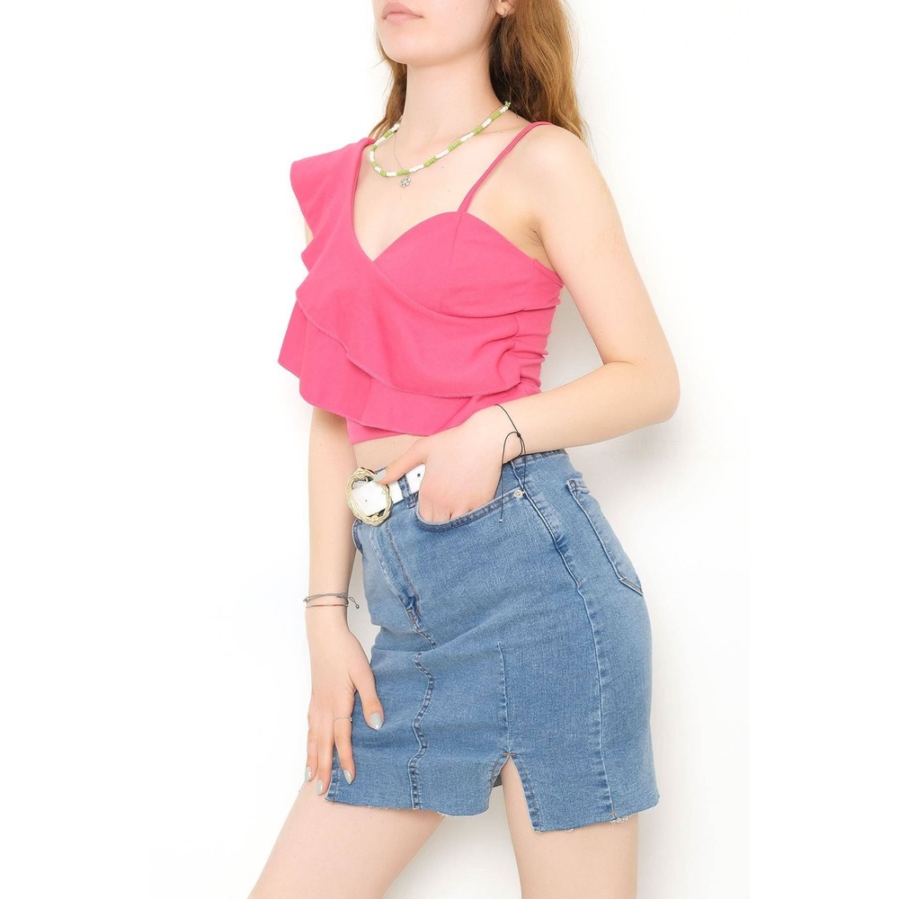 Önü Kat Kat Bluz Fuşya - 10690.631