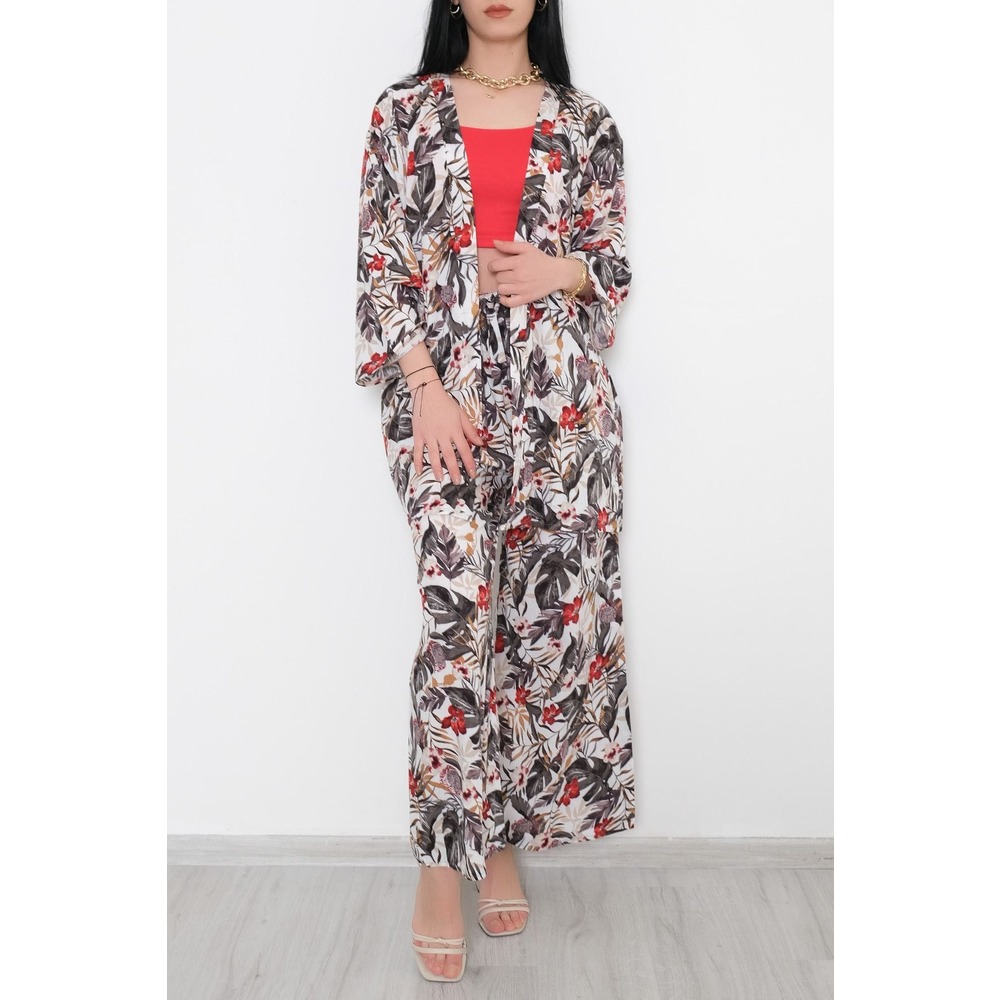 Kimono Takım Yeşilçiçekli - 10553.1095