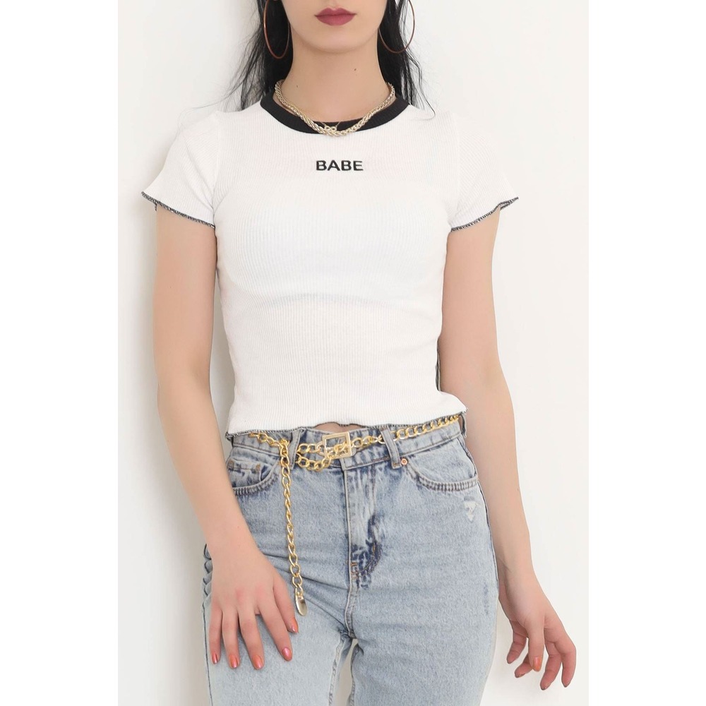 Babe Nakışlı Bluz Ekru - 11009.1567