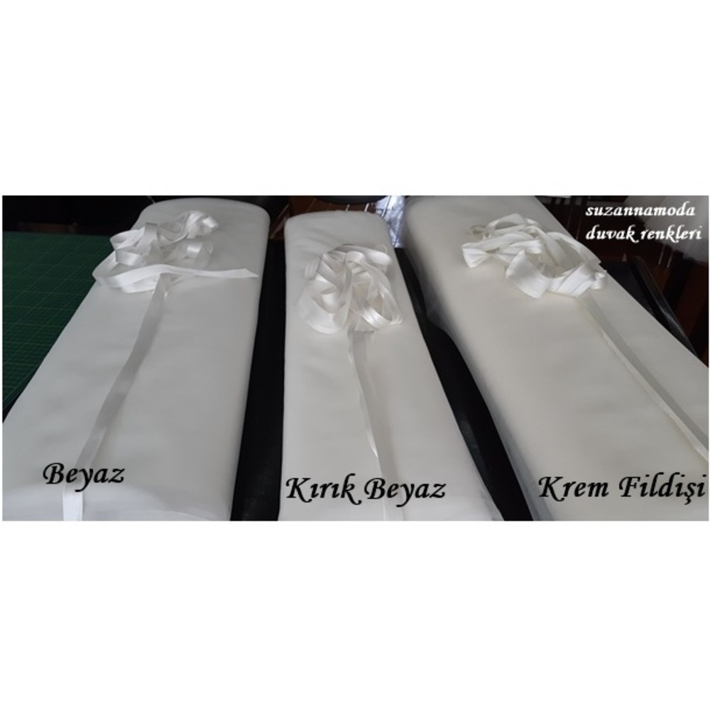 Beyaz 2mt 20cm Boy Taraklı 1.50cm Eni Saten Biyeli Çift Kat Hayal Tül Duvak Suzanna Moda
