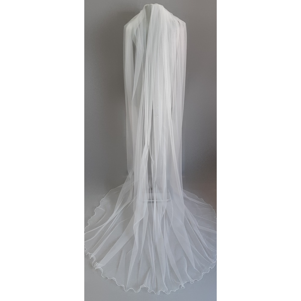 Suzanna Moda Duvak Kırık Beyaz Uzun 2mt 20cm Boy 3mt En Taraklı Duvak 