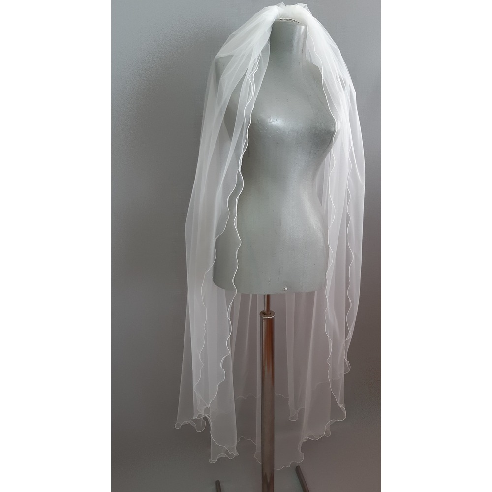 Kenarı Misina ile Kıvrılmış Sade Hayal Tül 1mt 50cm Boyunda Çift Kat Duvak Suzanna Moda