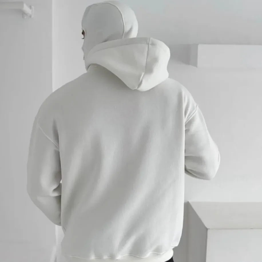 Oversize Fermuarlı Beyaz Ninja Unisex Hırka | SwakzWear
