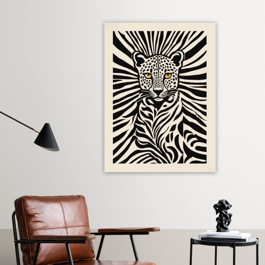 Siyah Beyaz Leopar Posteri