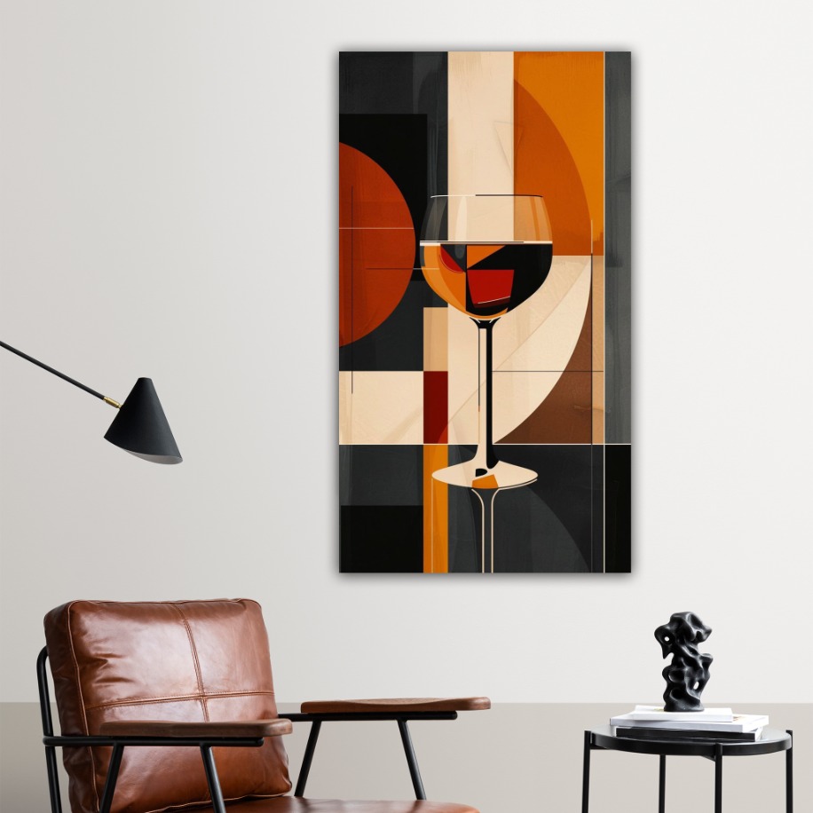 Geometrik Şekilli Şarap Kadehi Posteri