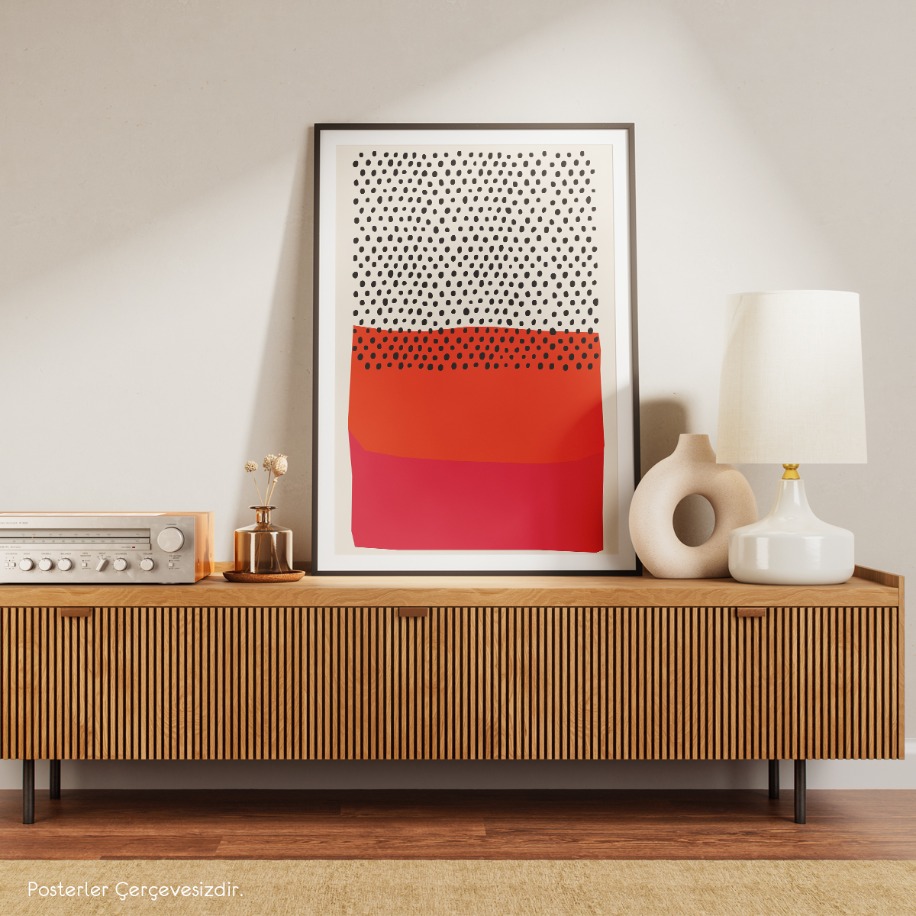 Tamposterlik | Siyah Noktalı Kırmızı Poster