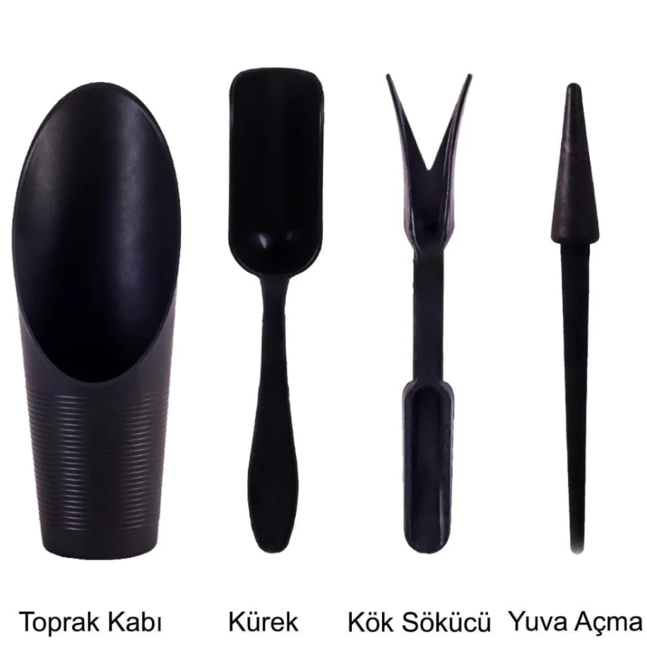  Kaktüs Dikim Seti 4 Parça Toprak Kabı Kürek Kök Sökücü Yuva Açma