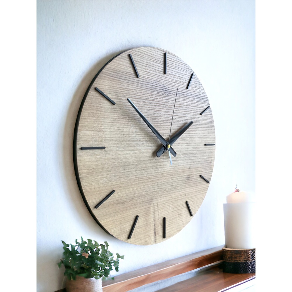 Minimalist Akçaağaç Ahşap Duvar Saati