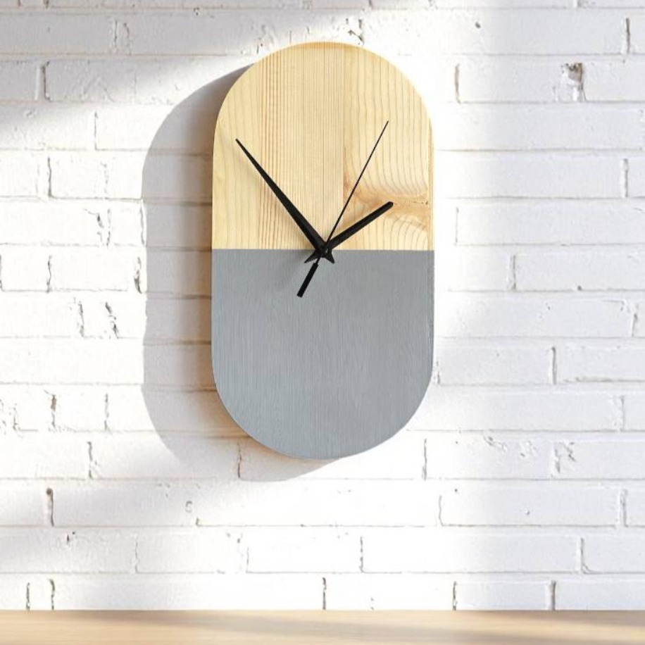 Şûkufe Serisi Minimalist Duvar Saati (Antrasit Detaylı)