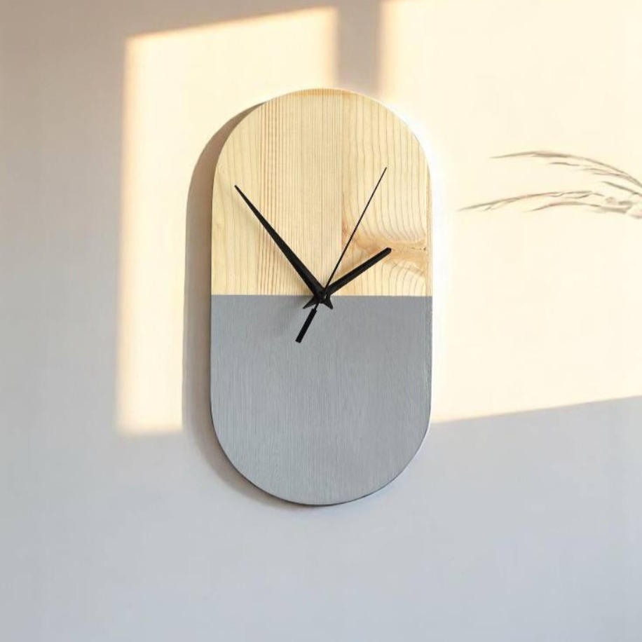 Şûkufe Serisi Minimalist Duvar Saati (Antrasit Detaylı)