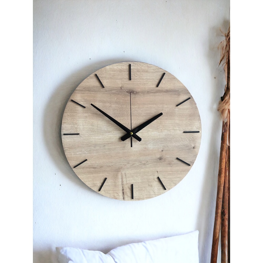 Minimalist Akçaağaç Ahşap Duvar Saati