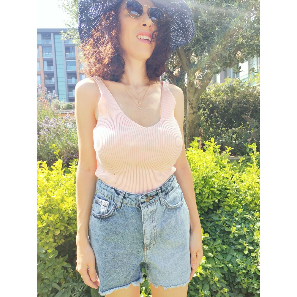 Pudra Askılı Bluz