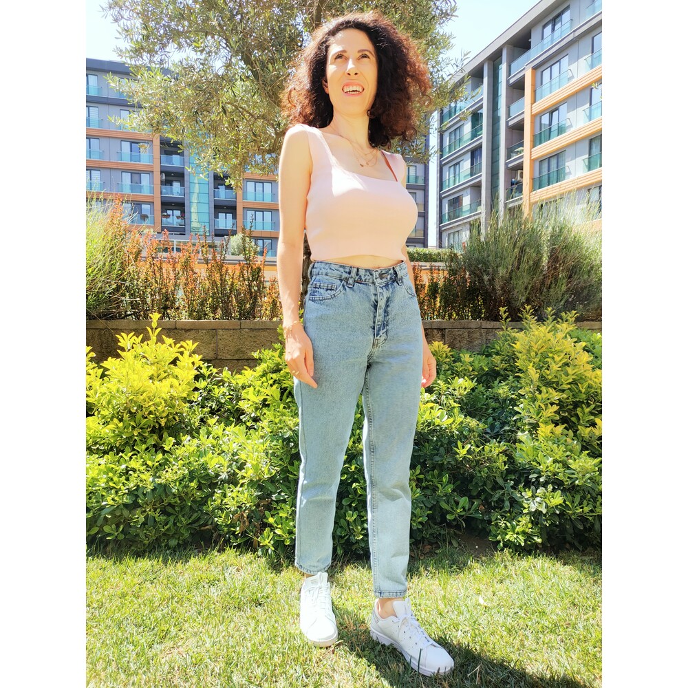 Pembe Crop Bluz
