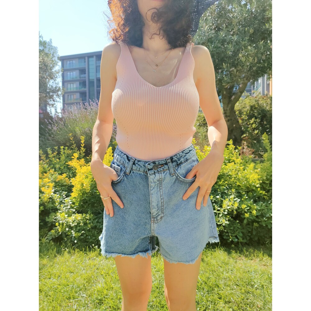 Pudra Askılı Bluz