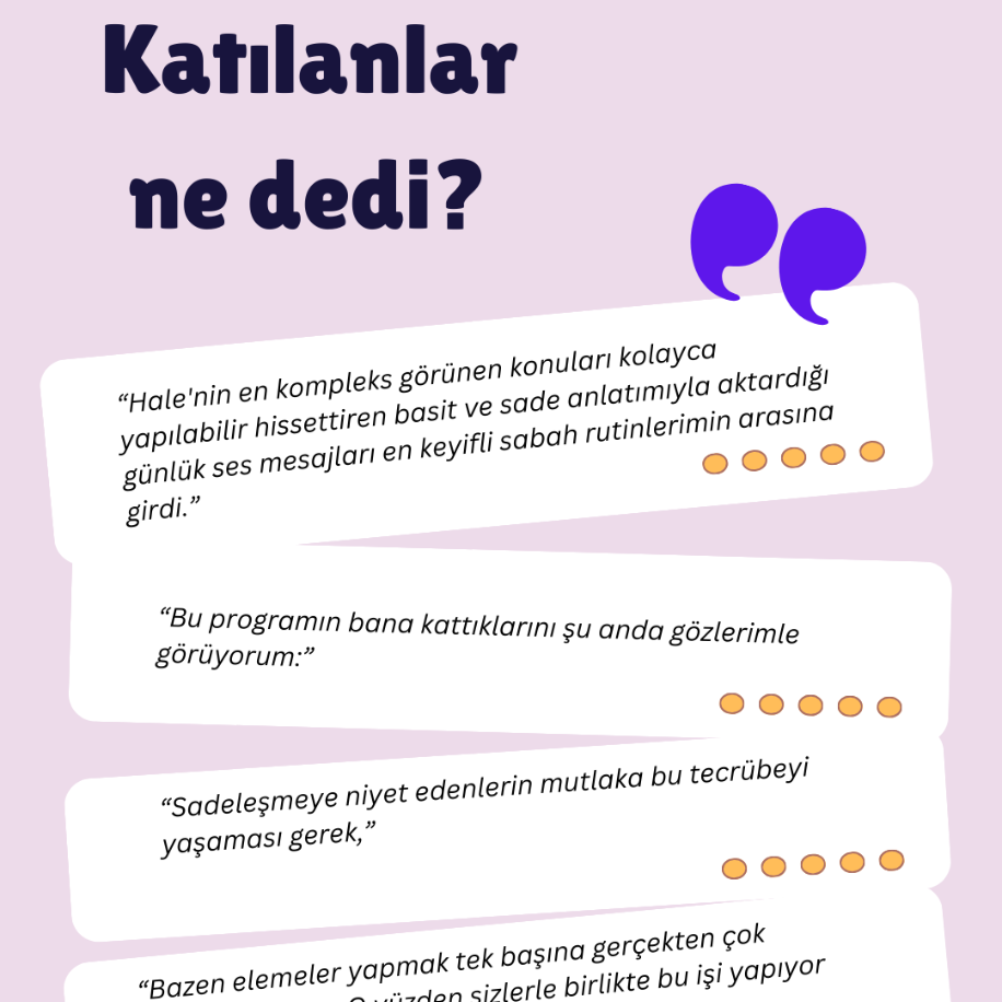 Erken Kayıt Fırsatı ❣️ 30 Haziran-13 Temmuz - 2 haftalık Sadeleşerek Özgürleş Programı