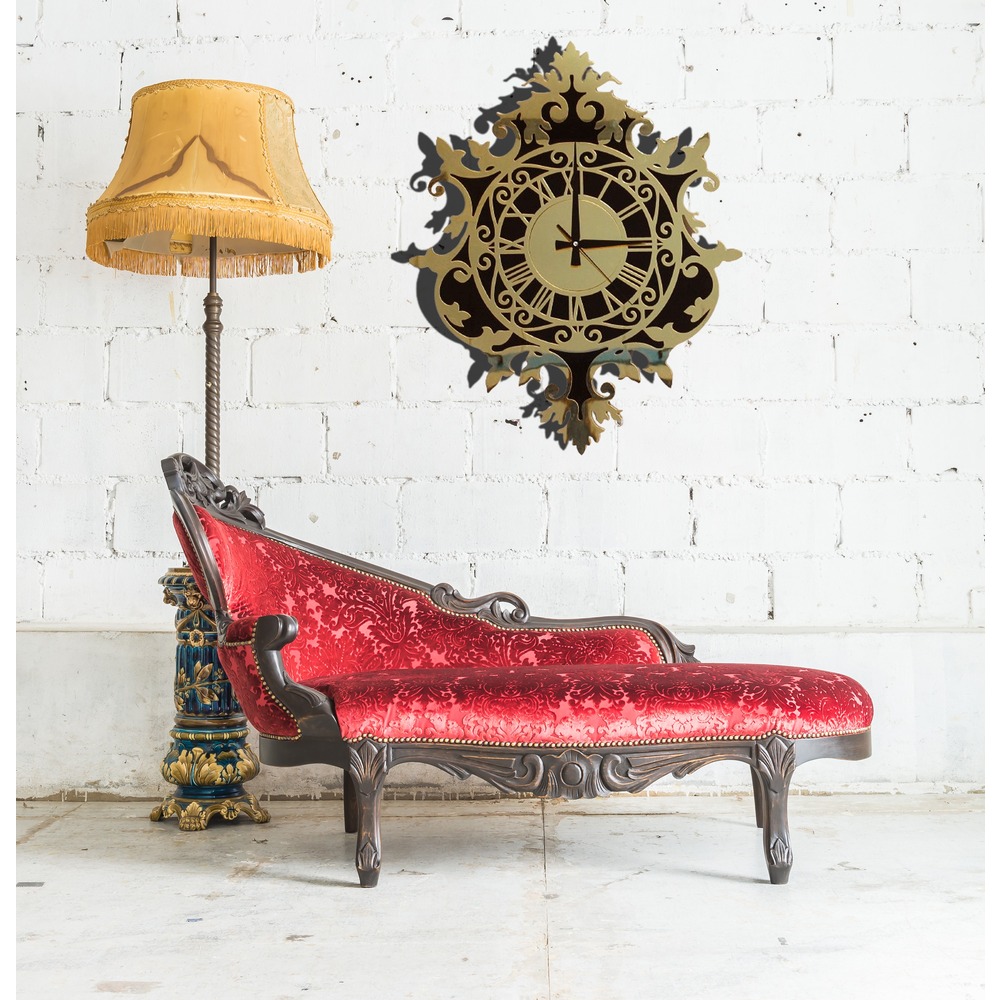 Uzay Craft Vintage Gold 60x40cm Sessiz Duvar Saati