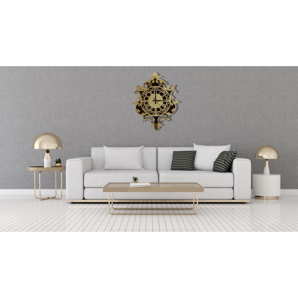 Uzay Craft Vintage Gold 60x40cm Sessiz Duvar Saati