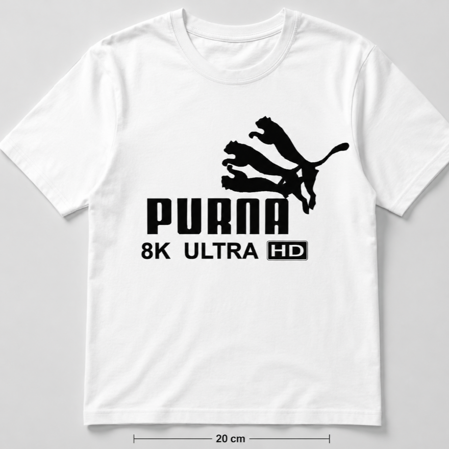 Purna 8K ULTRA HD Beyaz Oversize T-Shirt