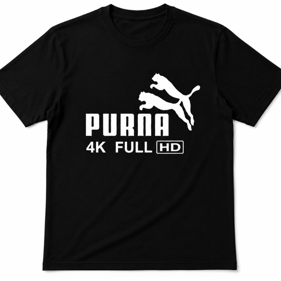 Purna 4K FULLHD Siyah Oversize T-shirt