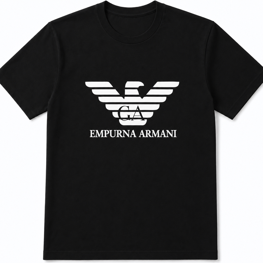 Empurna Armani Siyah Oversize T-Shirt
