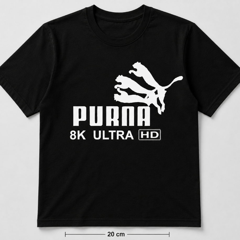 Purna 8K ULTRA HD Siyah Oversize T-Shirt