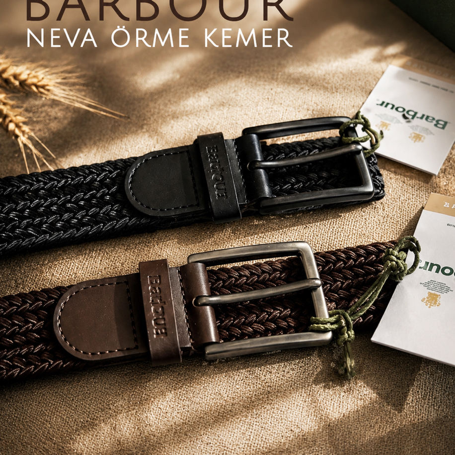 BARBOUR Neva Deri Detaylı Örme Kemer