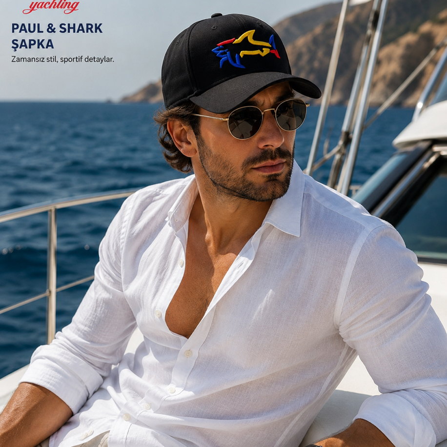 PAUL&SHARK Premium Nakış Detaylı Şapka Black/Siyah