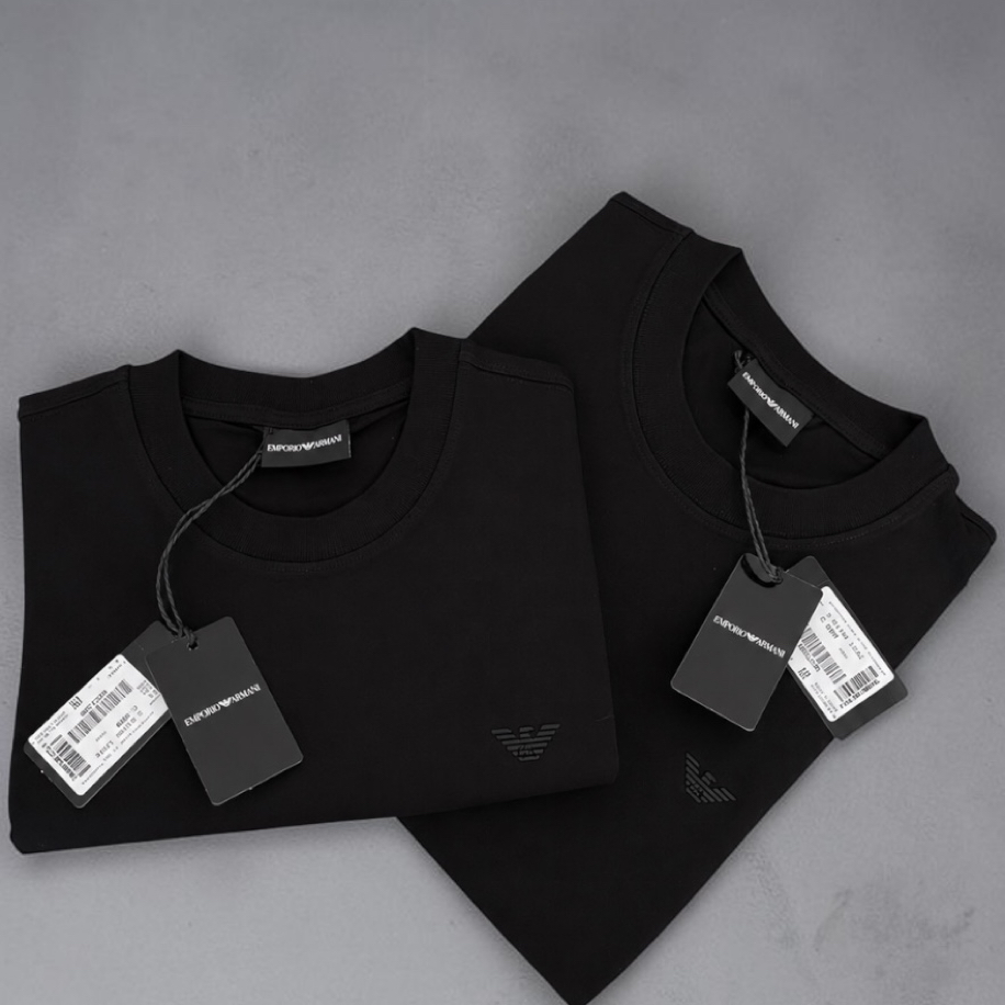 Emporio Armani Siyah Bisiklet Yaka Tişört