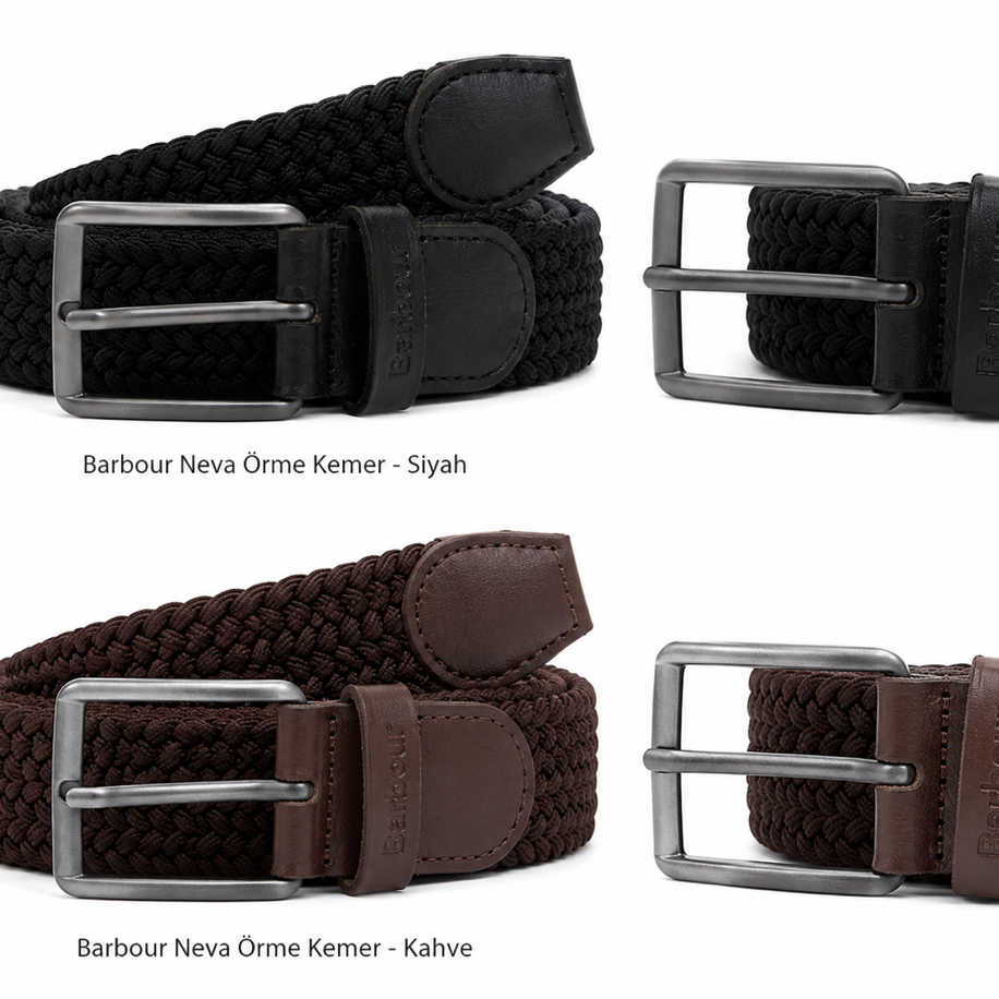 BARBOUR Neva Deri Detaylı Örme Kemer