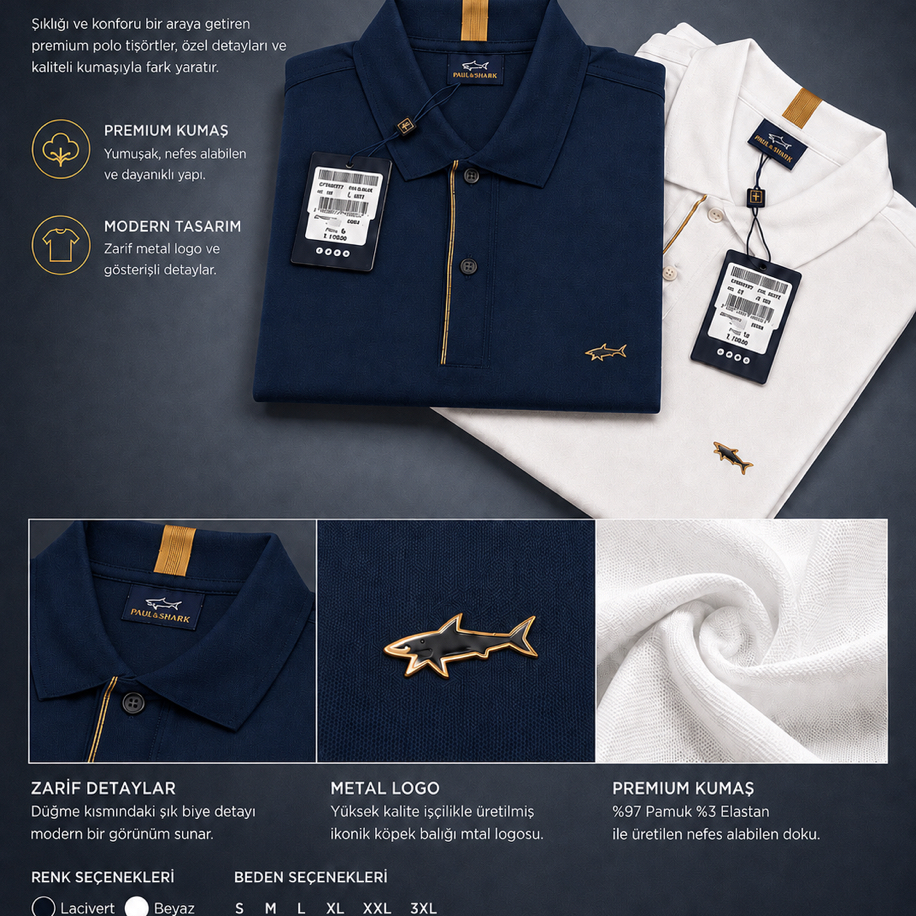 P&S SHARK Royal Club Premium Polo Yaka