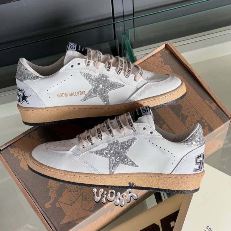 Golden Goose Ball Star Glitter Grey