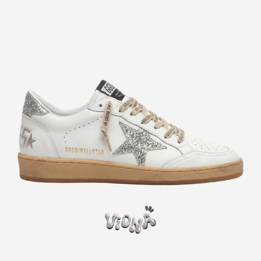 Golden Goose Ball Star Glitter Grey