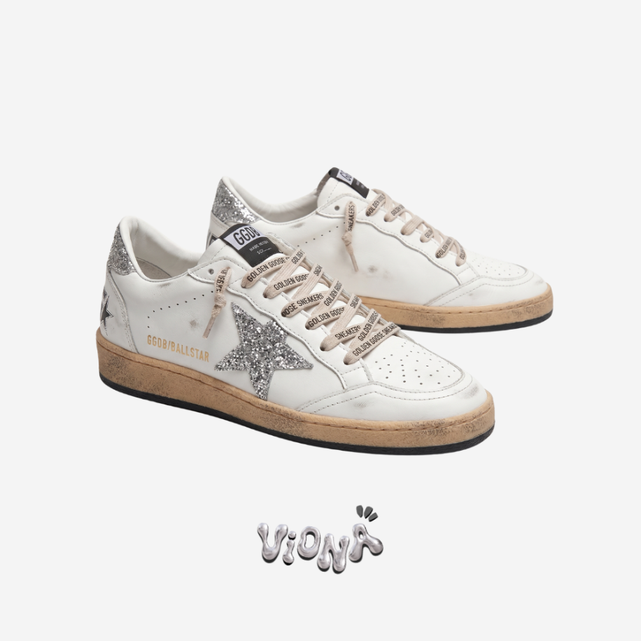 Golden Goose Ball Star Glitter Grey
