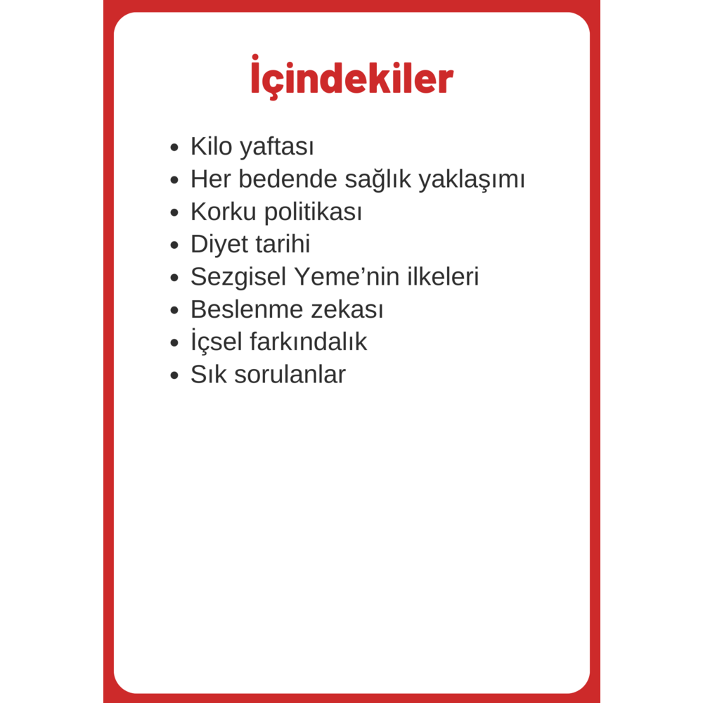 1.KİTAPÇIK: Sezgisel Yeme'ye Giriş