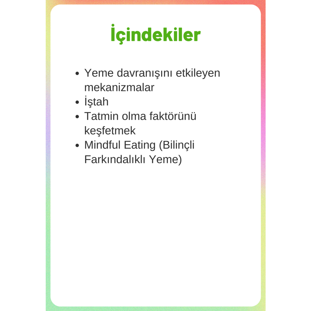6. KİTAPÇIK: Tatmin Olma Faktörünü Keşfet!