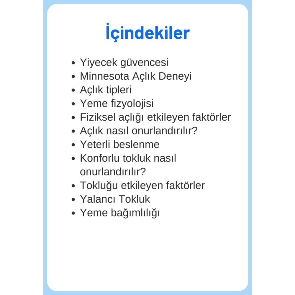 3. KİTAPÇIK: Açlığını Onurlandır & Tokluğunu Hisset.