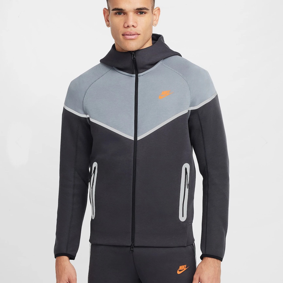 Nike Tech Fleece Reflective Essentials+ Hoodie - Anthracite/Safety/Orange