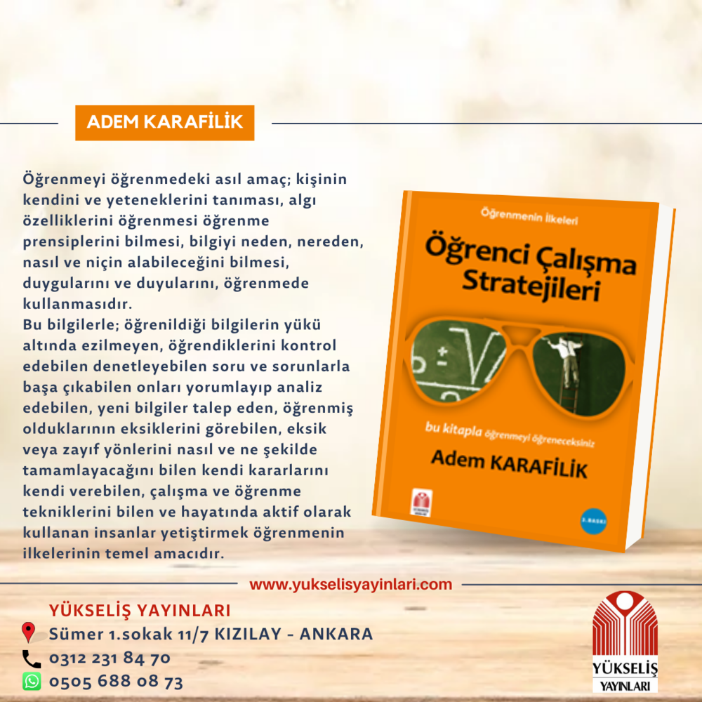 ADEM KARAFİLİK - ÖĞRENCİ ÇALIŞMA STRATEJİLERİ