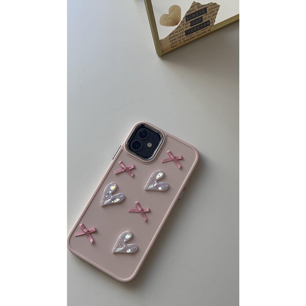 iPhone 14 Plus/ 15 Plus Kurdele Pembe Telefon Kılıfı | Zeyncey Case