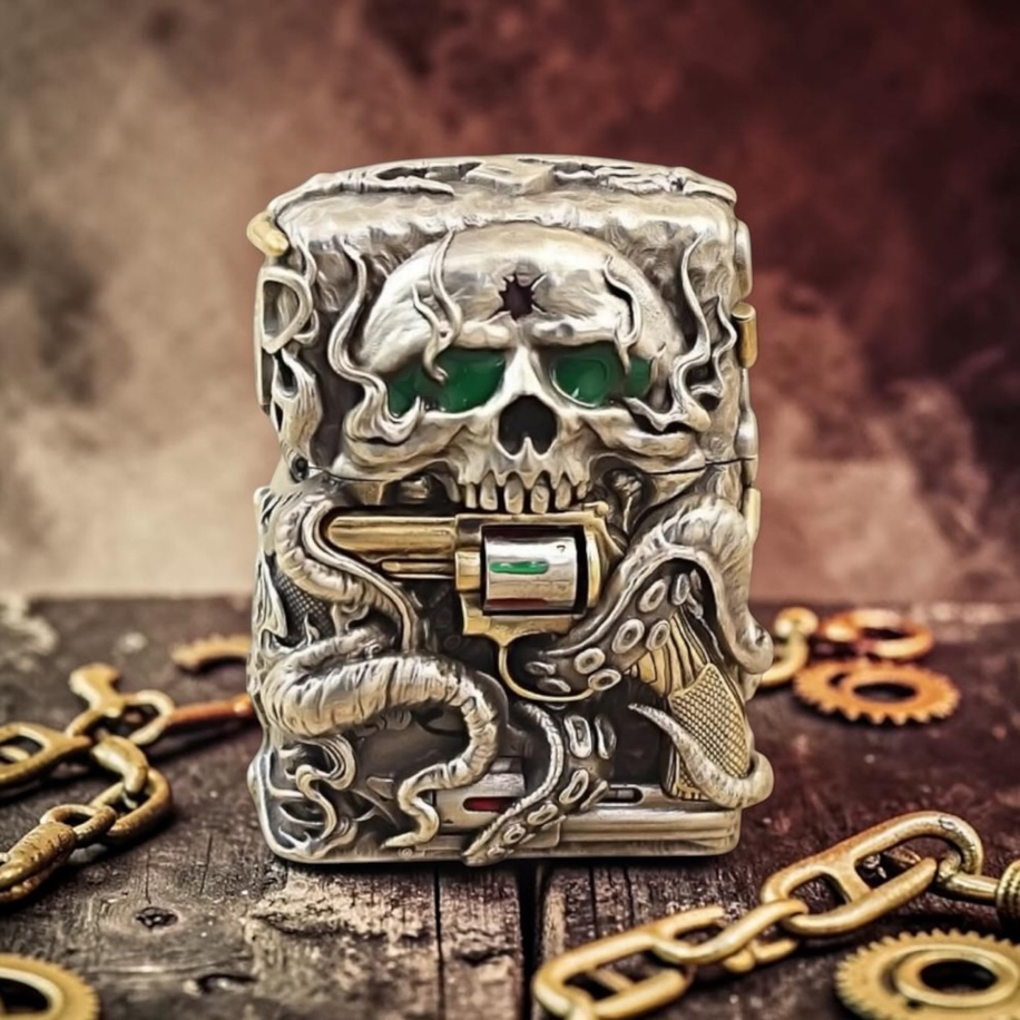 Zippo Skull Gun Silver | Zippo Sepetim