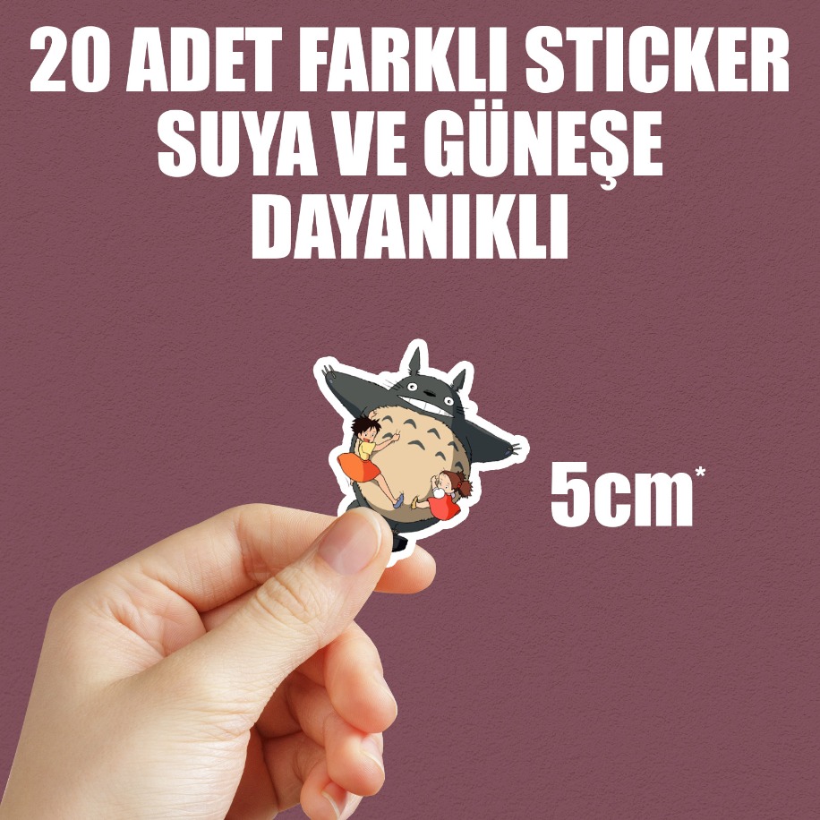  Totoro Ghibli Anime Sticker Paketi (20 Sticker)