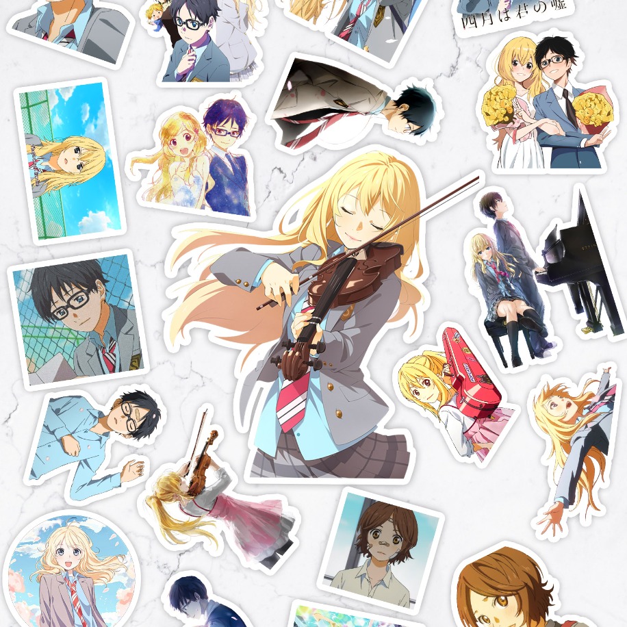 Your Lie in April (Shigatsu wa Kimi no Uso) Anime Sticker Paketi (20 Sticker)