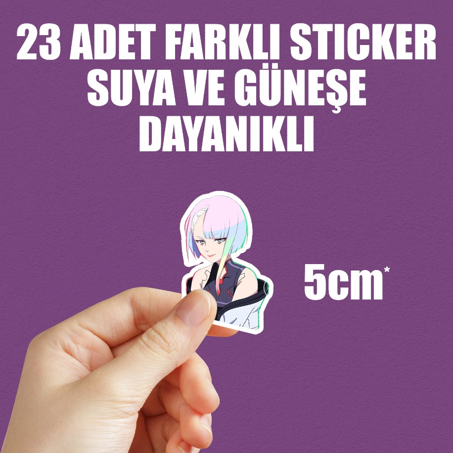 Cyberpunk Edgerunners Anime Sticker Paketi (23 Sticker)