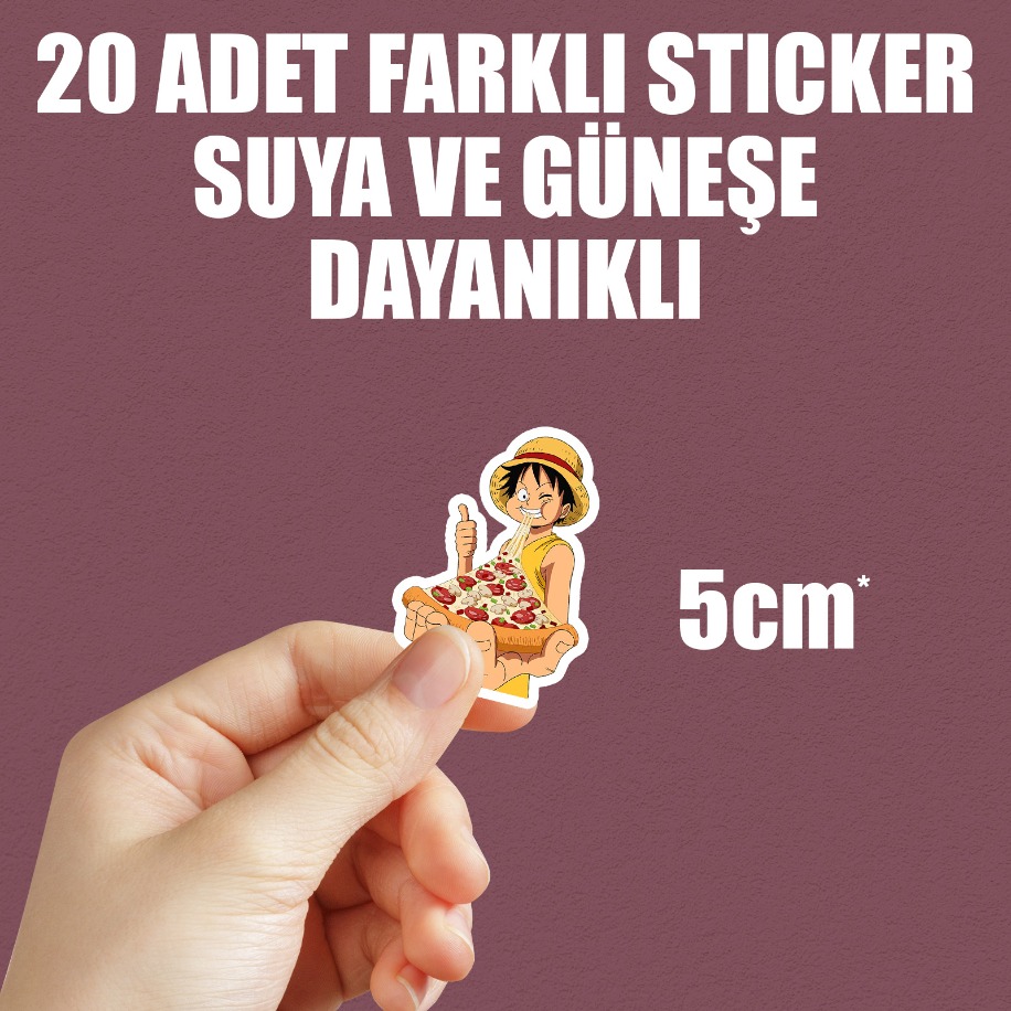 One Piece Anime Sticker Paketi (20 Sticker)