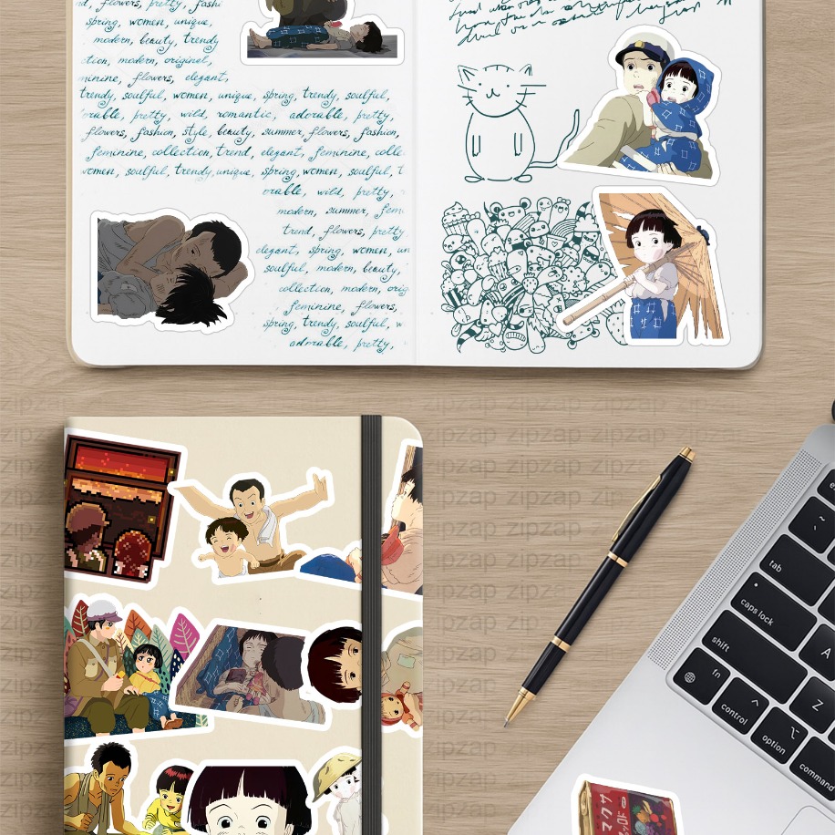 Ateşböceklerinin Mezarı Grave of the Fireflies Ghibli Anime Sticker Paketi (25 Sticker)