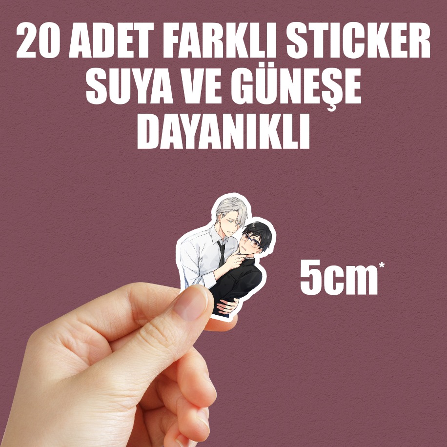 Yuri on Ice Anime Sticker Paketi (20 Sticker)